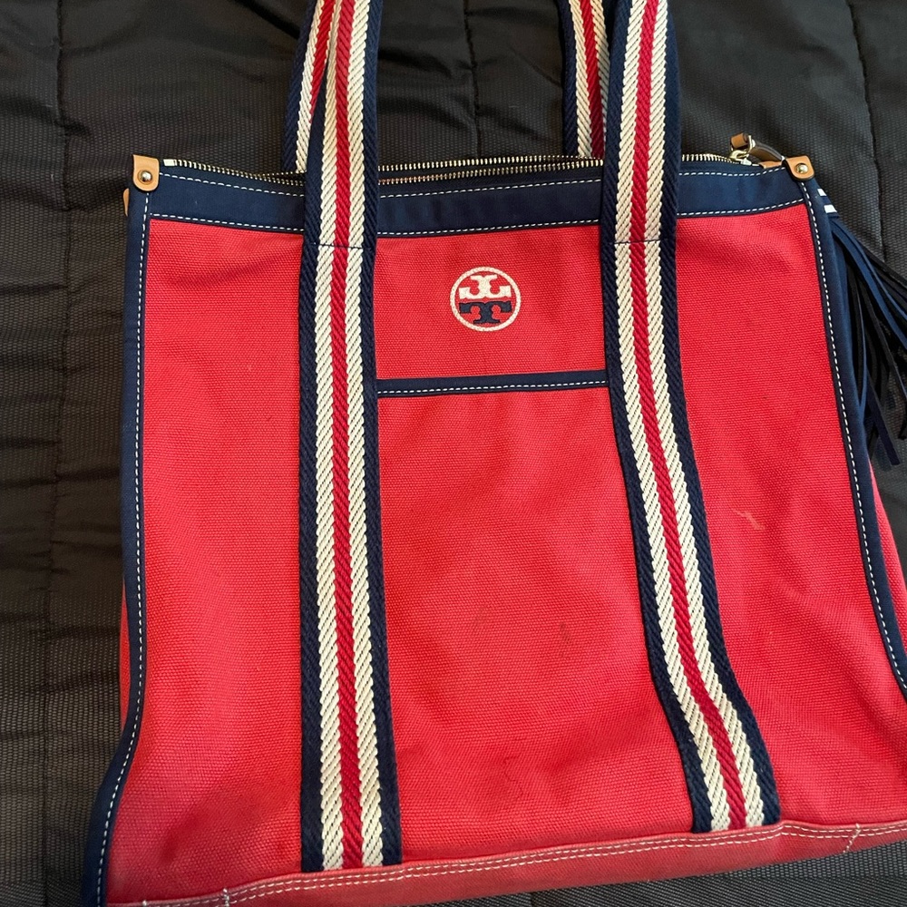Cherry red Tory Burch tote